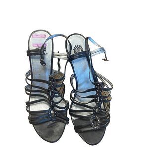 Yellow box brand new size 8.5 black wedge sandals new never worn see pics